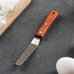 Лопатка (спатула) изогнутая с деревянной ручкой  8 см 4328423