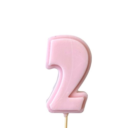 Фигурка из шоколадной глазури "Цифра розовая 2" ФГ177(розовый2)	