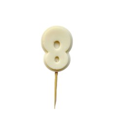 Фигурка из шоколадной глазури "Цифра белая 8" ФГ177(белый8)	