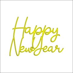 Топпер декоративный акриловый "Happy New Year" Золото 9,5х7 см ТСК218