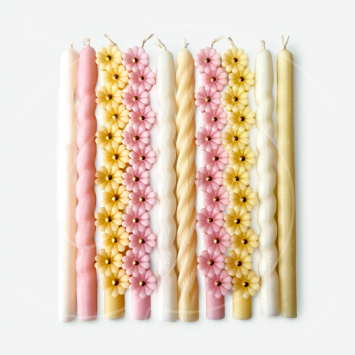 Свечи декоративные для бенто-торта "Весенний микс" 10 шт 