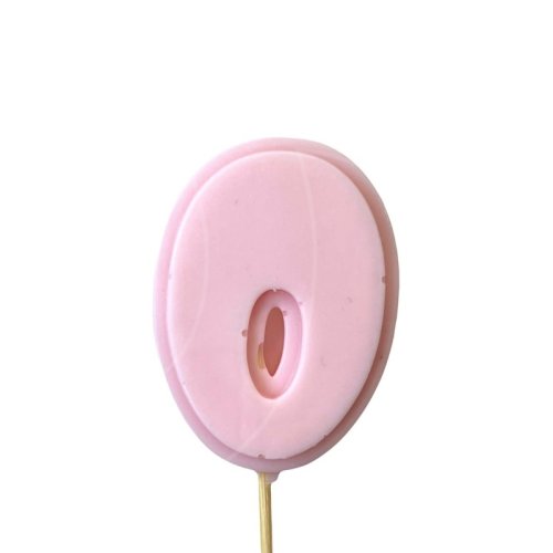 Фигурка из шоколадной глазури "Цифра розовая 0" ФГ177(розовый0)