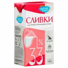 Сливки Чудское озеро 33% 1 л без скидки