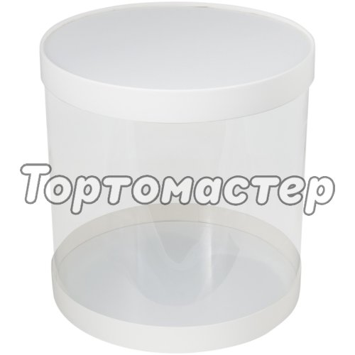 Коробка для торта тубус белая 30х30 см 