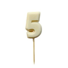 Фигурка из шоколадной глазури "Цифра белая 5" ФГ177(белый5)	