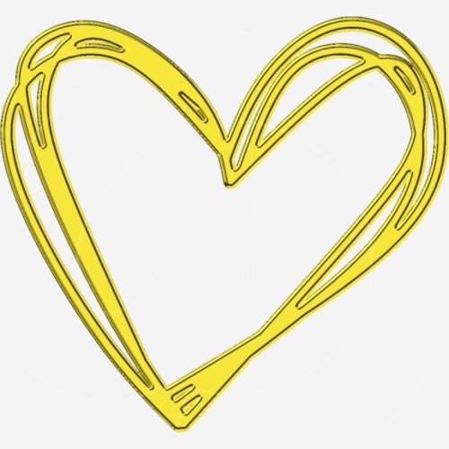 Топпер декоративный акриловый "Сердце" Золото 7 см ТСК364