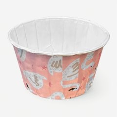 Капсула бумажная с подворотом "Лебеди" D50 H40 1 шт Б-88		