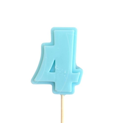 Фигурка из шоколадной глазури "Цифра голубая 4" ФГ177(голубой4)	