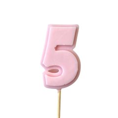 Фигурка из шоколадной глазури "Цифра розовая 5" ФГ177(розовый5)	