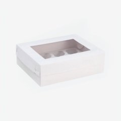 Коробка на 12 капкейков с окном белая 32х25х10 см КУ-117 , 432101;  7904604    