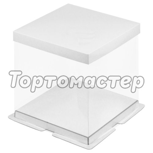 Коробка для торта белая 30х30х28 см 022010