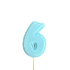 Фигурка из шоколадной глазури "Цифра голубая 6" ФГ177(голубой6)	