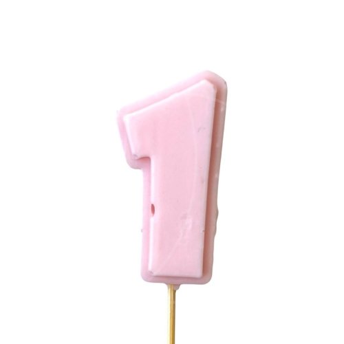 Фигурка из шоколадной глазури "Цифра розовая 1" ФГ177(розовый1)	