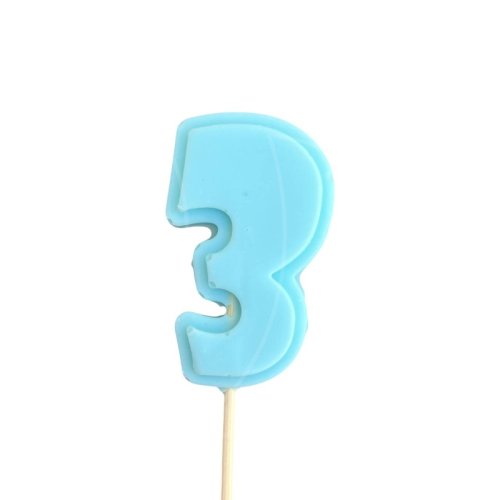 Фигурка из шоколадной глазури "Цифра голубая 3" ФГ177(голубой3)	