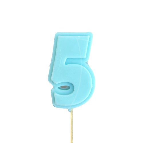 Фигурка из шоколадной глазури "Цифра голубая 5" ФГ177(голубой5)	