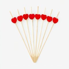 Шпажки деревянные "Сердечки" 11 см 100 шт 10871827