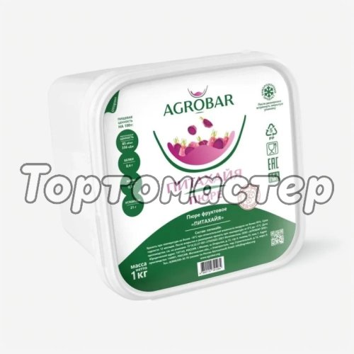Пюре замороженное AGROBAR Питахайя 1 кг 