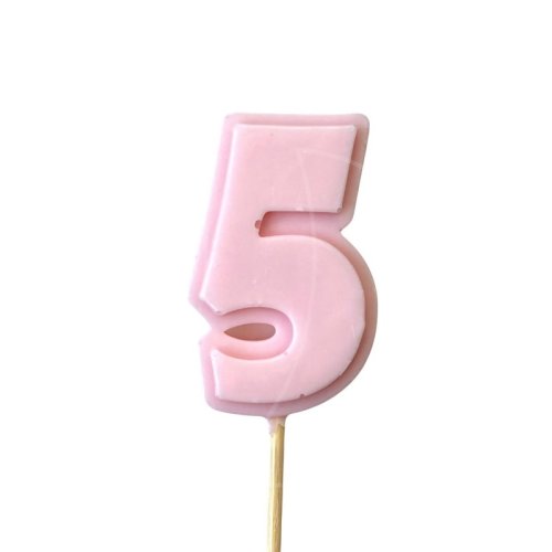 Фигурка из шоколадной глазури "Цифра розовая 5" ФГ177(розовый5)	