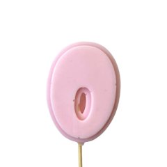 Фигурка из шоколадной глазури "Цифра розовая 0" ФГ177(розовый0)