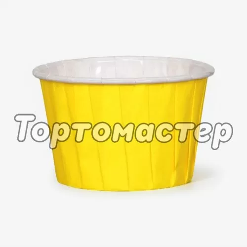 Капсула бумажная с подворотом Жёлтая (с ламинацией) D50 H40 10 шт ForG MUFFIN PRO Y/W 50*40 C     Past FB 50*40 (Yellow)