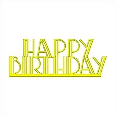 Топпер декоративный акриловый "Happy Birthday" Золото 11х4 см ТСК207