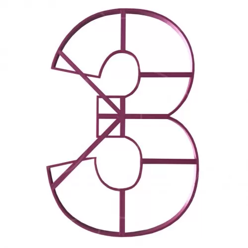 Вырубка пластиковая для торта "Цифра 3" 71595