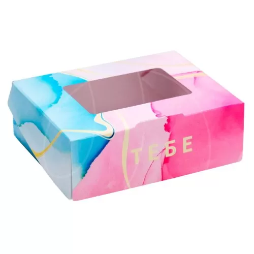 Коробка для сладостей с окном "Тебе" 10х8х3,5 см 4127454