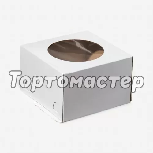 Коробка для торта с окном белая 30х30х19 см ForG STANDARD I W W 300*300*190 S 