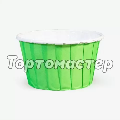 Капсула бумажная с подворотом Светло-зелёная D50 H40 100 шт Б-12