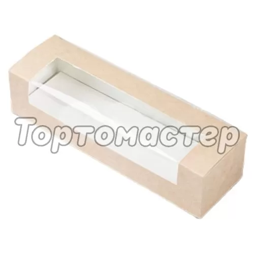 Коробка для сладостей с окном крафт 20х8х6 см OSQ Sweet show box